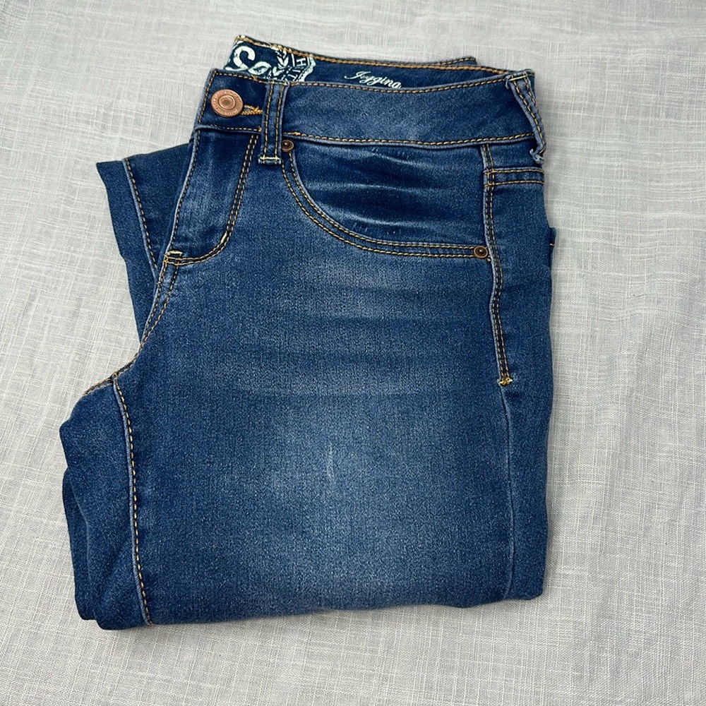 SO juniors/young women’s 9 regular blue denim jeggings skinny